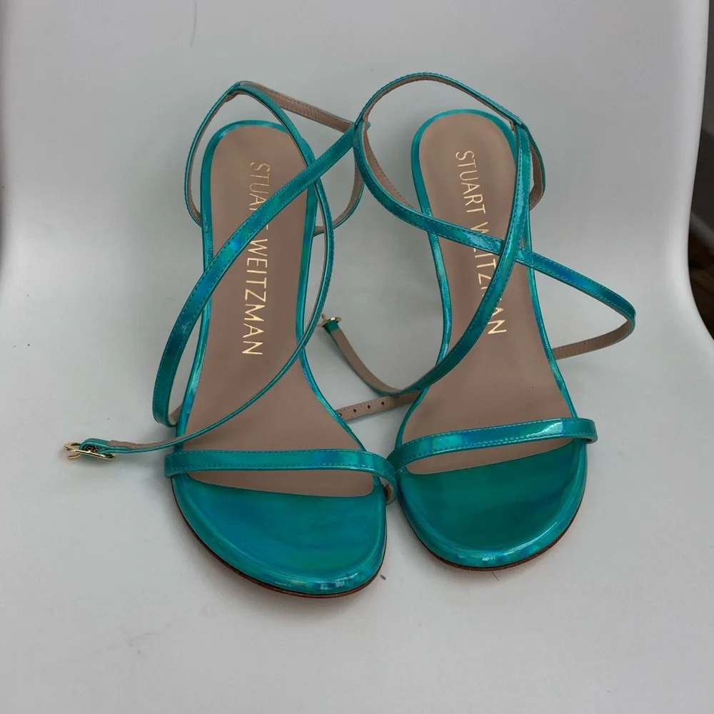 stuart weitzman women’s barelynude 100 heels green size 7 party special event